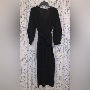 SHEIN xs plunging self belt wrap pencil dress